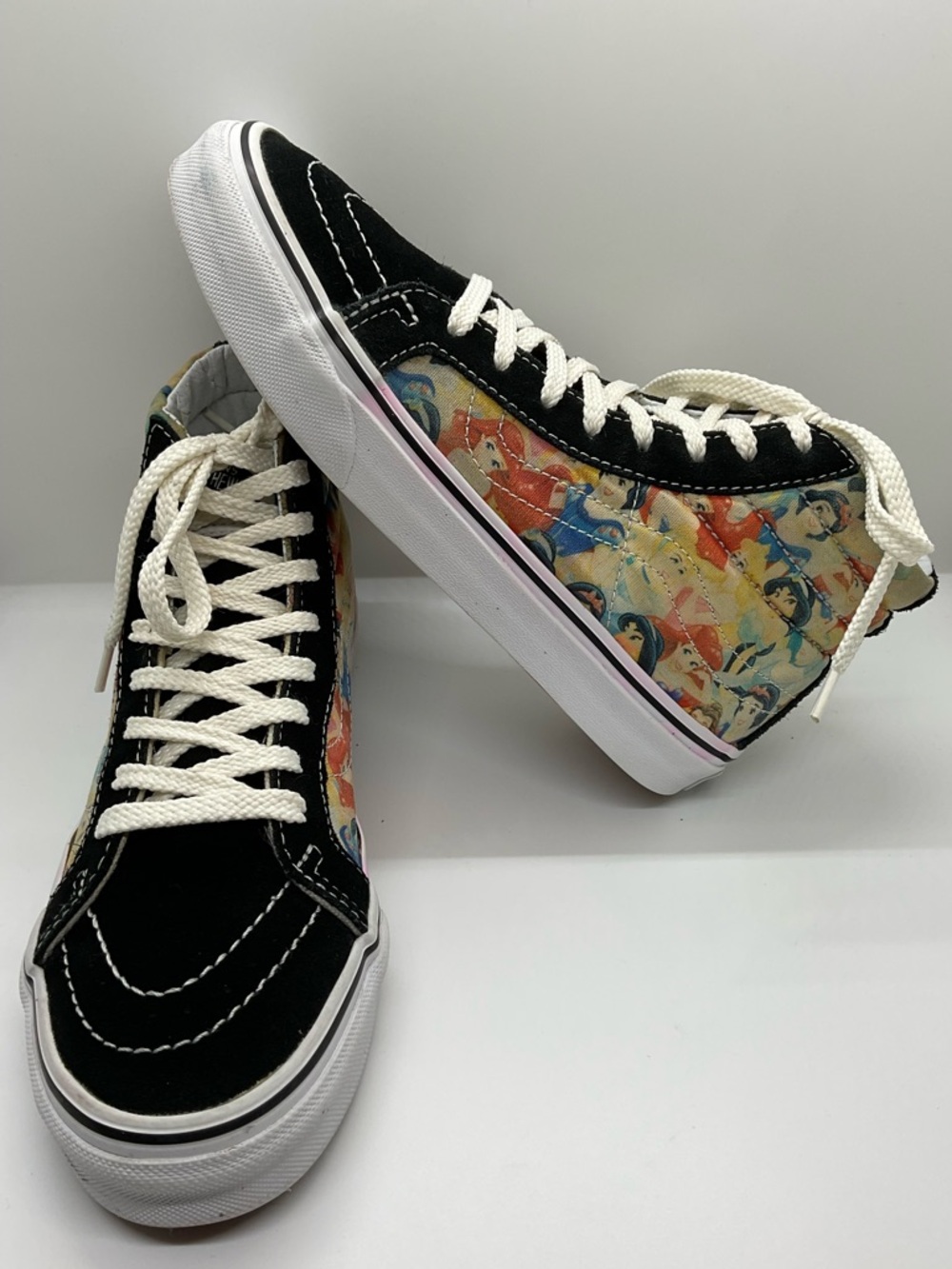 VANS & DISNEY PRINCESS SK8 Hi Limited Edition Black Suede Mens 4.5 Womens 6 Rare